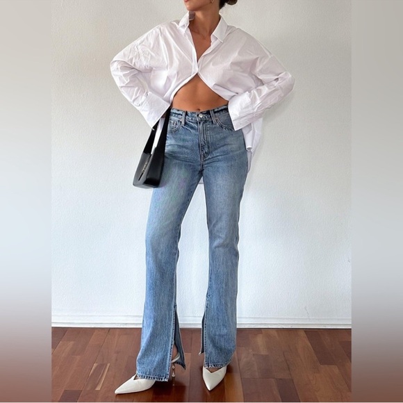 Zara Denim - ZARA High-Waisted Straight Leg Jeans – Light Wash size 4